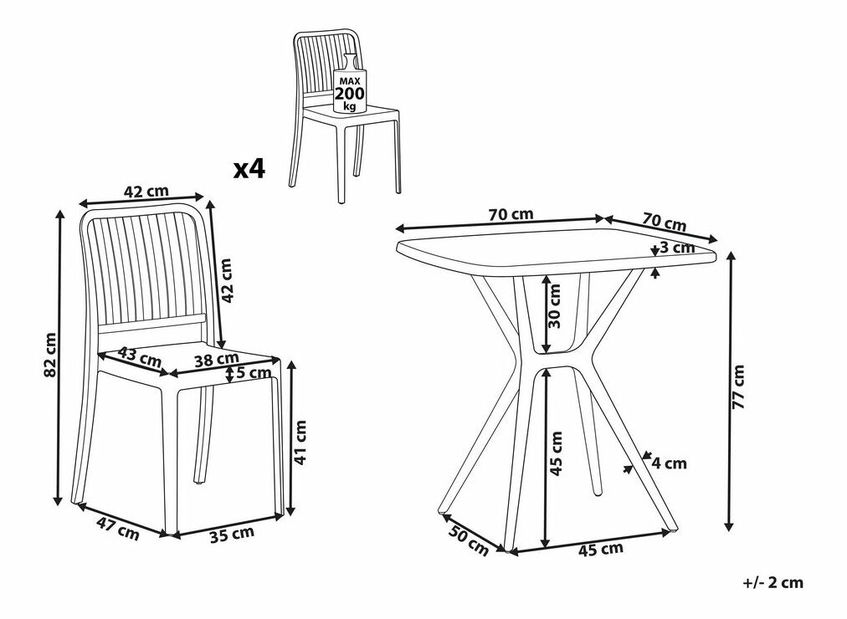  Balkonová sestava Sinnamon (bílá)