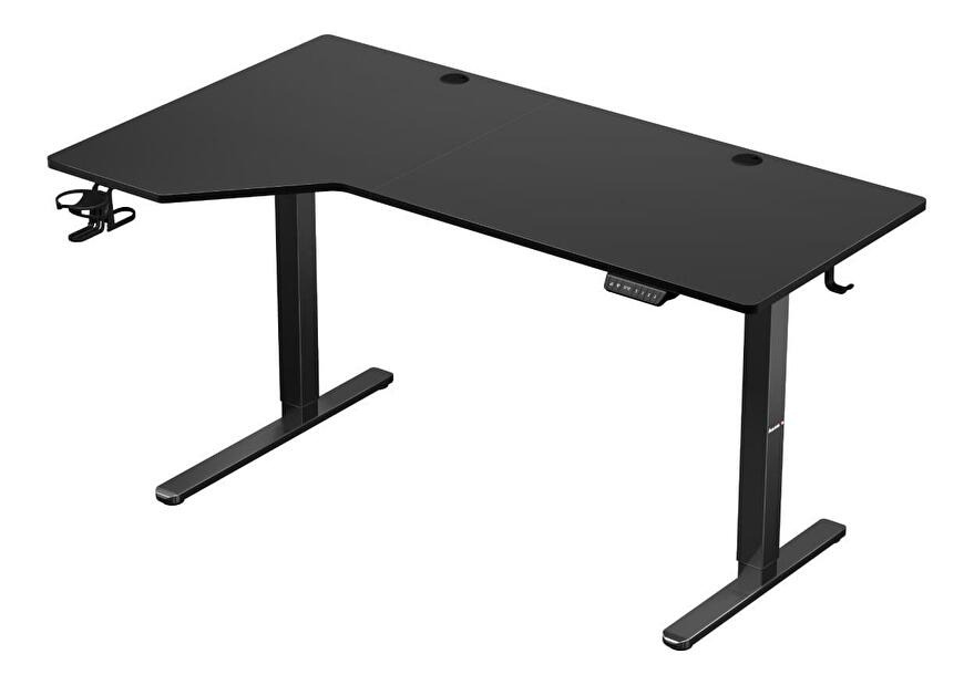 Elektricky nastavitelný Rohový PC stolek Hyperion 9.1 (černá)