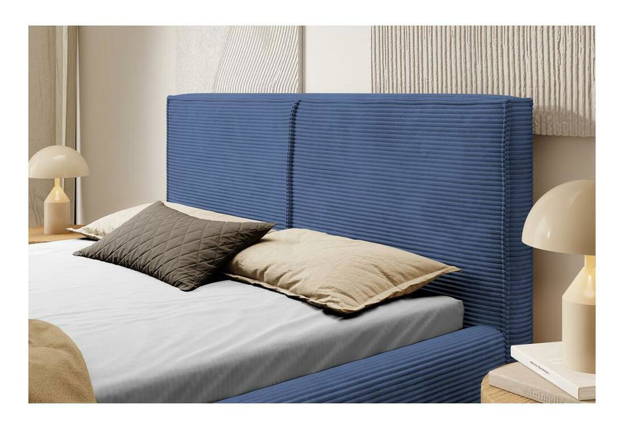 Manželská postel 140 cm Fatime (s roštem) (s úl. prostorem) (námořnická + černá)