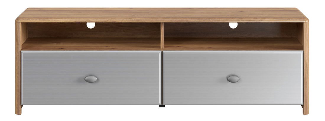 TV stolek/skříňka BRW Leda RTV2S (Modřín sibiu zlatý + Silver Metal Inox)