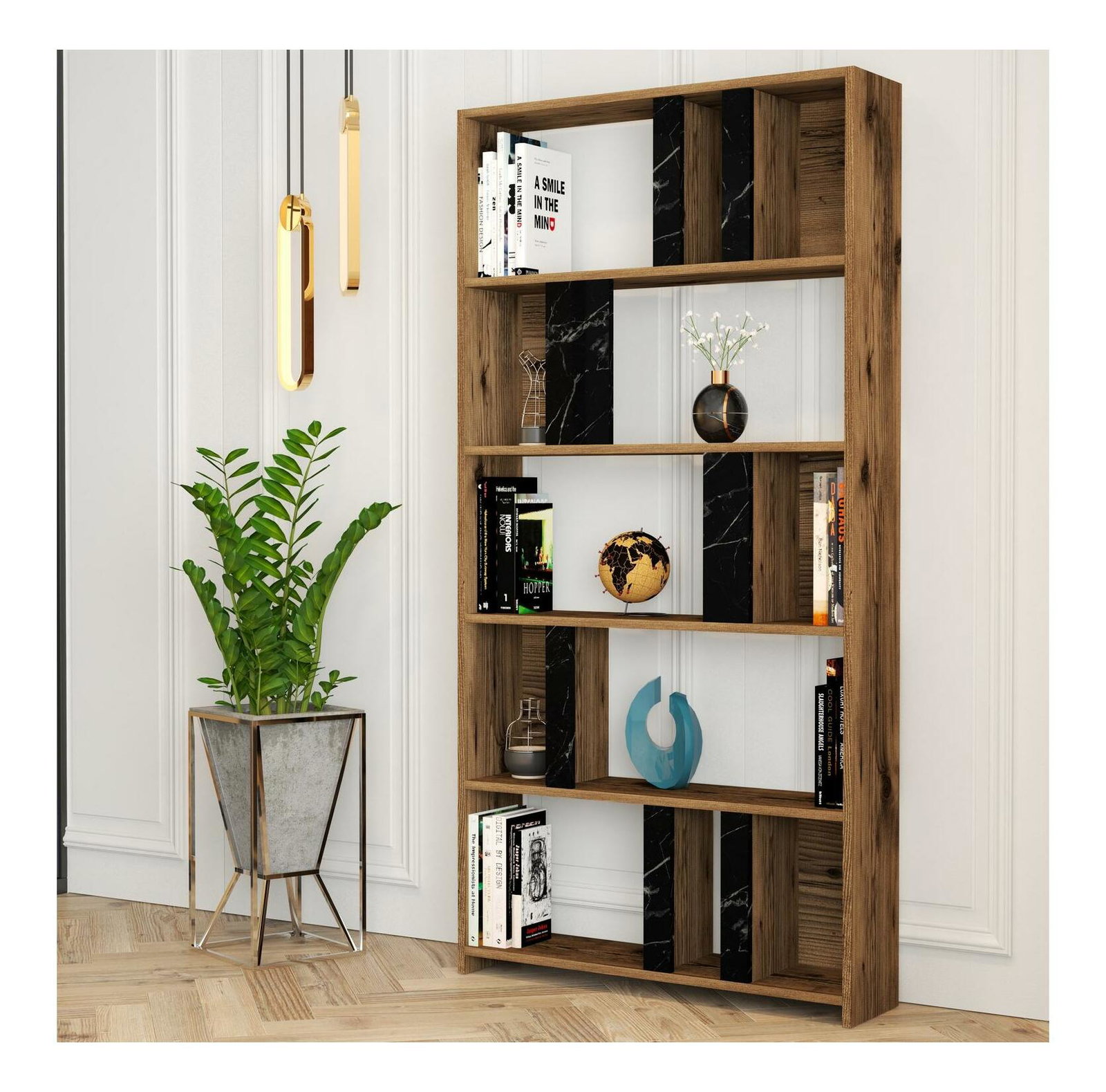 Regál Limba (ořech + černá)