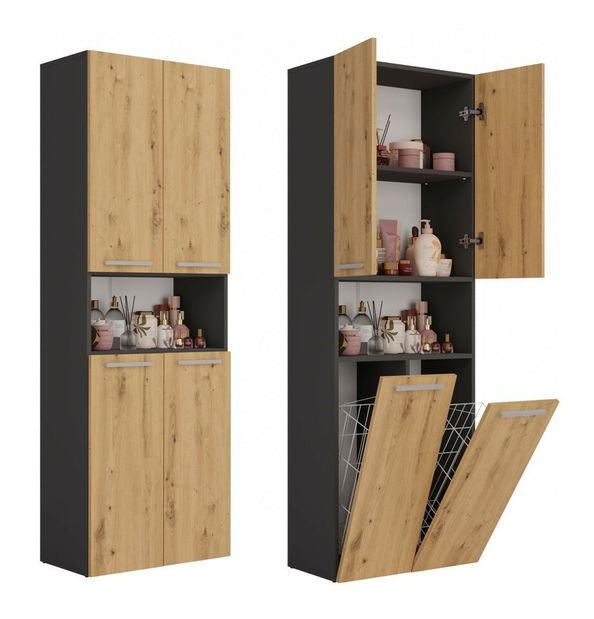 Koupelnová skříňka Neltossa 6 (antracit + dub artisan)