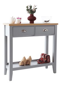 Konzolový stolek Freude (šedá + světlý ořech)