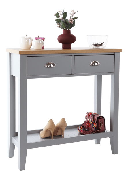Konzolový stolek Freude (šedá + světlý ořech)