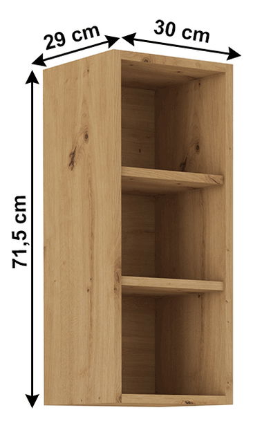 Horní kuchyňský regál Meriel 30 G-72 OTW (dub artisan)