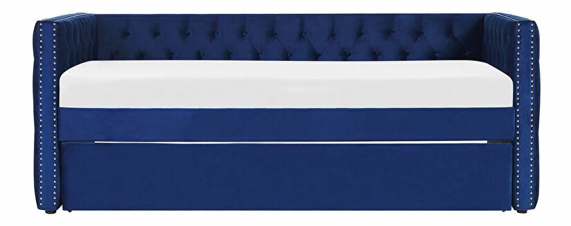 Rozkládací postel 90 cm GENSA (modrá) (s roštem)
