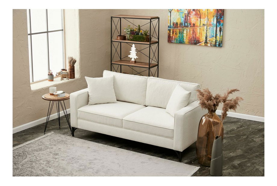 Pohovka dvousedačka Berlunetta (krémová + černá)