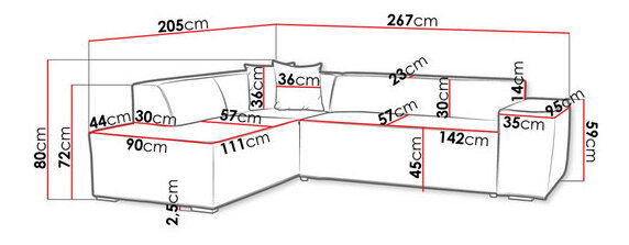 Sedačka Zara (P) (Zetta 302 + Zetta 302 + Zetta 305)