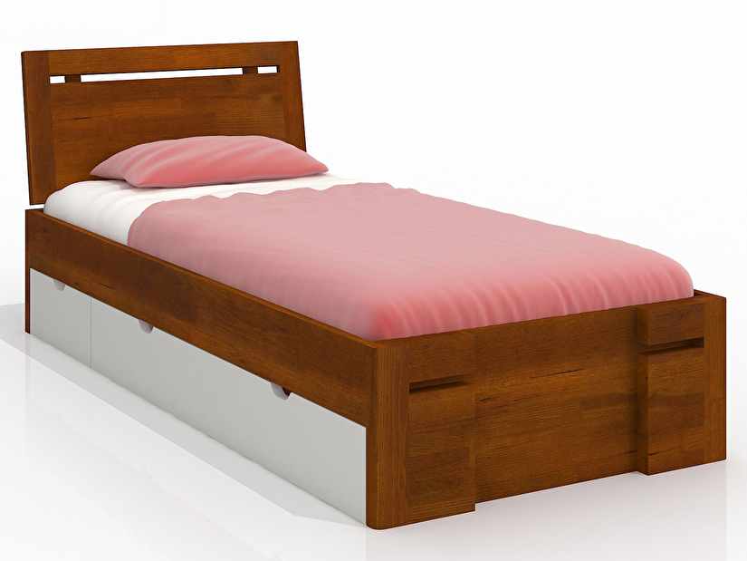 Jednolůžková postel 90 cm Naturlig Kids Bokeskogen High Drawers (borovice) (s roštem)