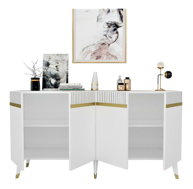 Skříňka Mekebu 2 (bílá + zlatá)