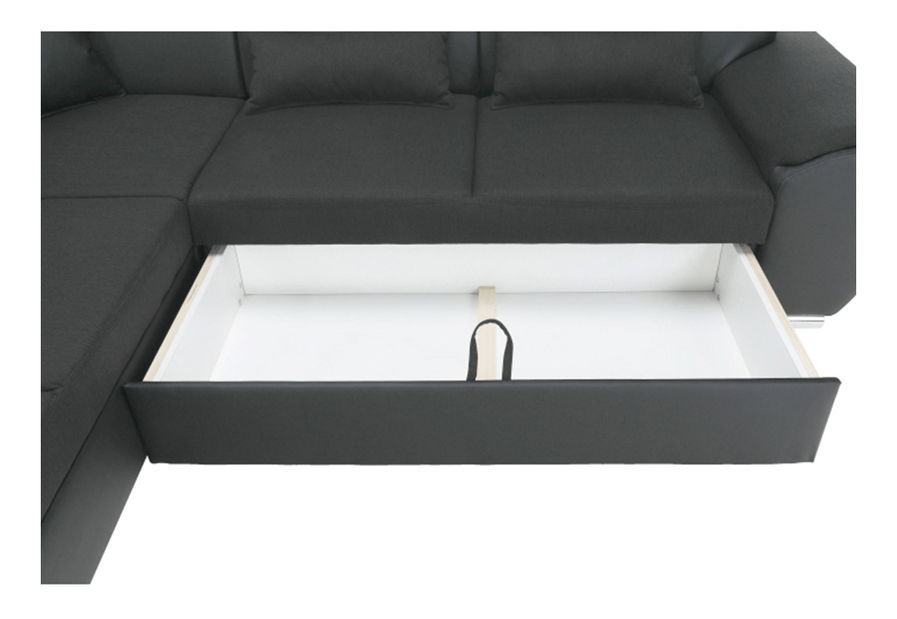 Rohová sedací souprava Emma (černá) (P)