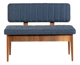 Lavice Vlasta 3 (ořech + tmavě modrá) (s úl. prostorem)