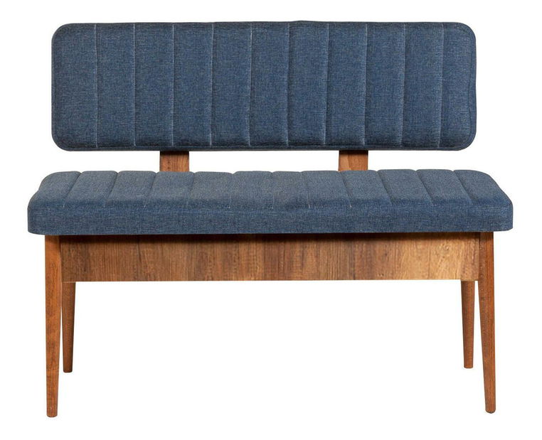 Lavice Vlasta 3 (ořech + tmavě modrá) (s úl. prostorem)