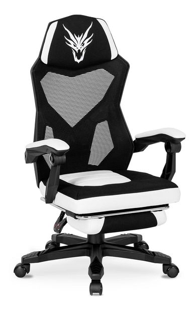 Herní křeslo Brodel (černá + bílá)