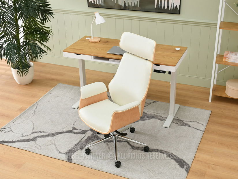 Křeslo Lionel (krémová + chromová)