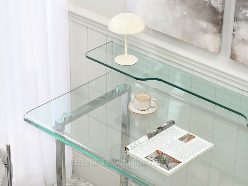 PC stolek Lazuli (sklo + chrom)