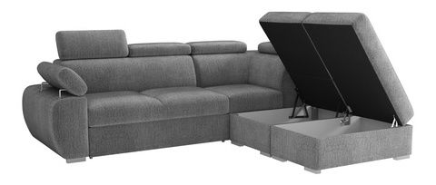 Rohová sedačka Gozo 2RR1P (hnědá) (s úl. prostorem) (L)