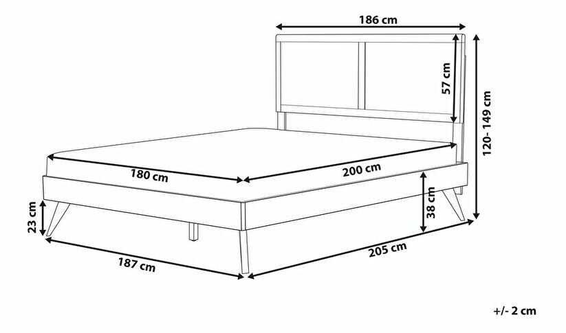 Manželská postel 180 cm ISTA (s roštem) (tmavé dřevo)