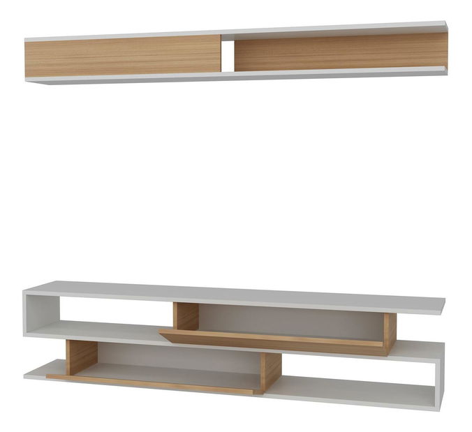 Obývací stěna Simpsonic (teak + bílá)