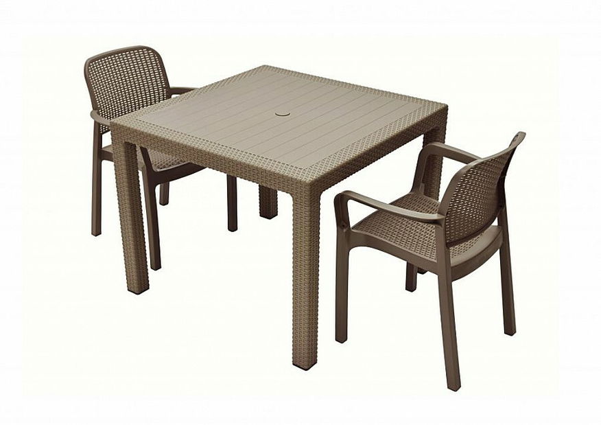 Záhradní sestava Kara mini 1+2 (cappuccino) (Plast)