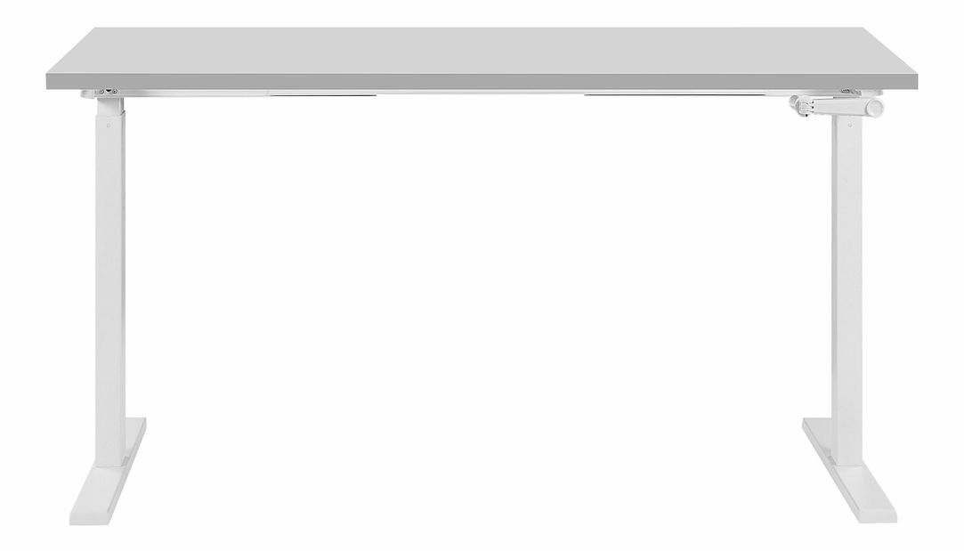 Psací stůl DESIRE II (130x72 cm) (šedá + bílá) (manuálně nastavitelný)