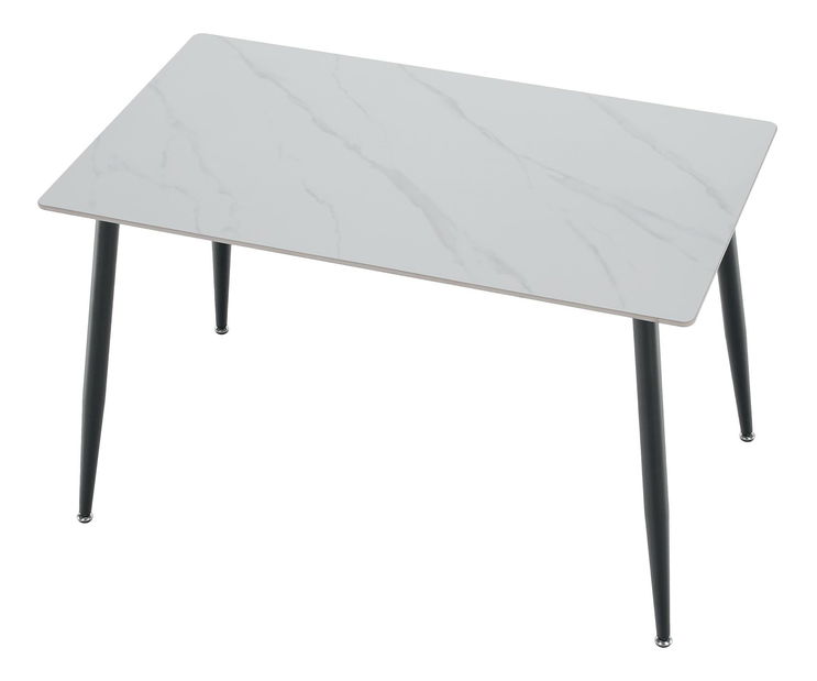 Jídelní stůl Fresia 1 (bílý mramor + černá) (pro 4 osoby)