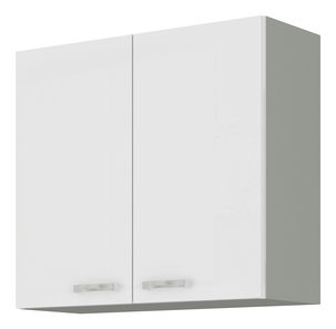 Horní kuchyňská skříňka Brunea 80 G-72 2F (šedá + lesk bílý)