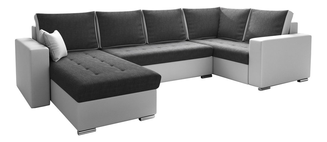 Rohová sedací souprava U Lambert (šedá + bílá) (P)