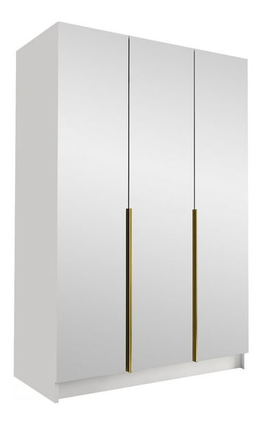 Šatní skříň Merpata III (bílá + černá) (se zrcadlem)