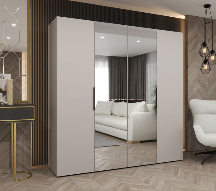 Šatní skříň 200 cm Mirabella 2 (kašmír + černá)