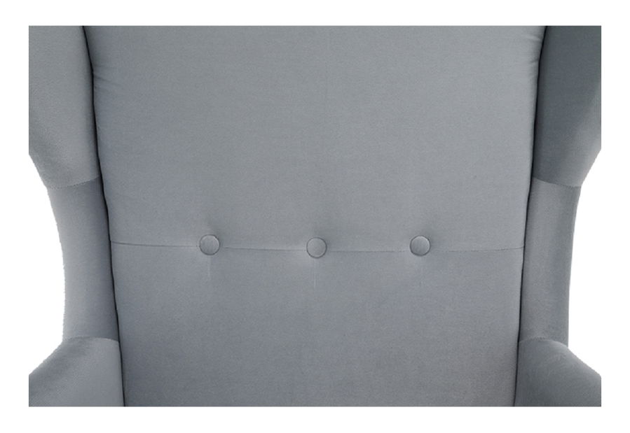 Křeslo ušák Rytu (světle šedá + ořech)