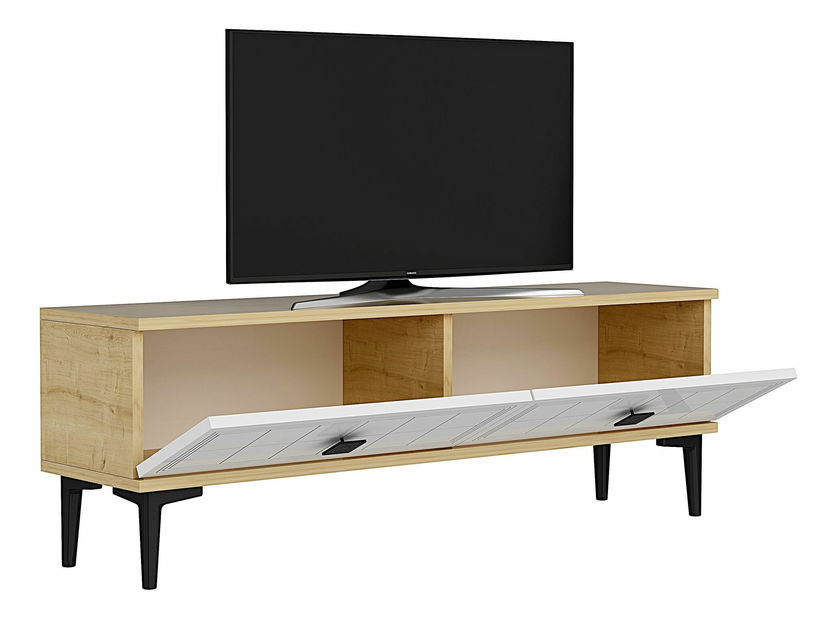 TV stolek/skříňka Yutta (dub + bílá)