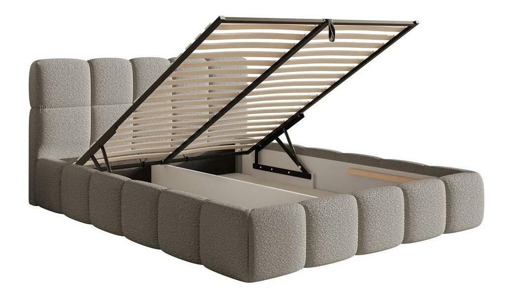 Manželská postel 140 cm Cirsten 140 (s roštem) (s úl. prostorem) (šedá)