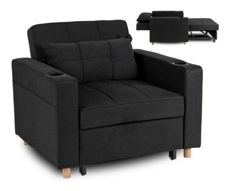 Rozkládací křeslo Suspendida (černá)