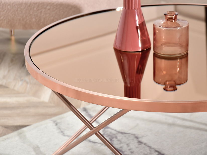 Konferenční stolek Armin Xl (sklo + měděná)