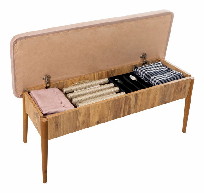 Jídelní set Vlasta 1 (borovice antlantic + béžová) (pro 4 osoby)