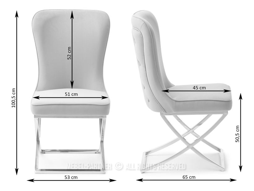 Židle Noah (šedá + chromová)