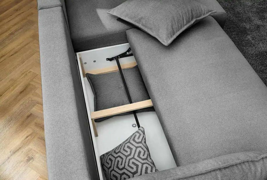 Rohová sedačka Puffyna (šedá) (L)