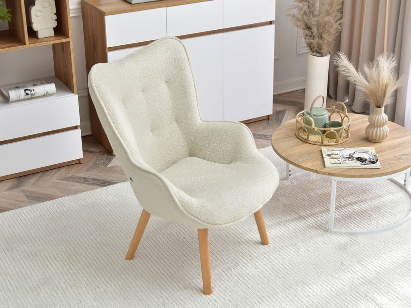 Křeslo Nutri (krémová + buk)