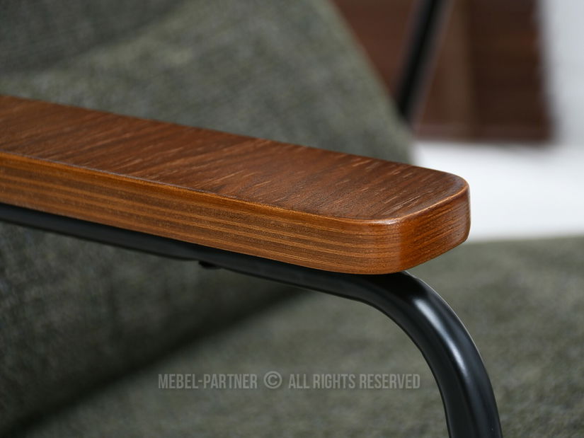 Křeslo Elba (zelená + ořech)