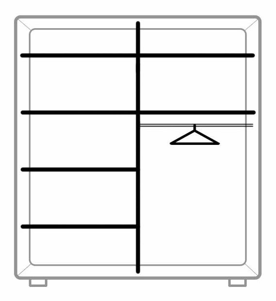 Rohová šatní skříň Adamu Typ 21 2D