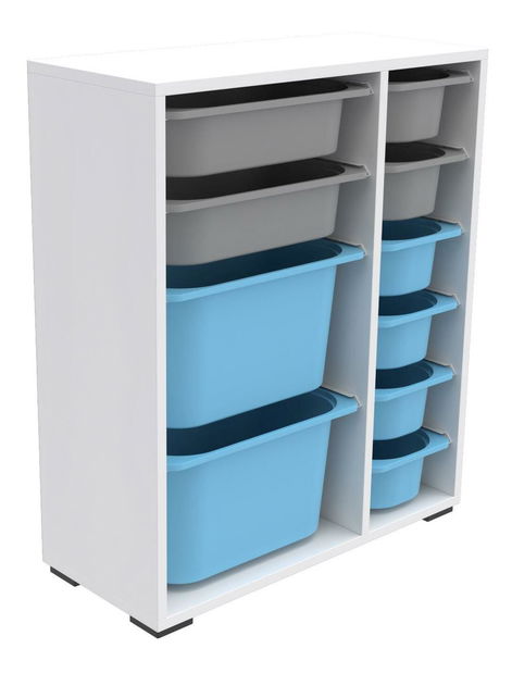 Organizér na hračky Dremonka 10 (bílá + šedá + modrá)