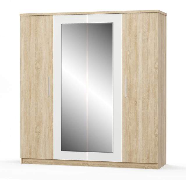 Šatní skříň Marlon (dub sonoma + bíla)