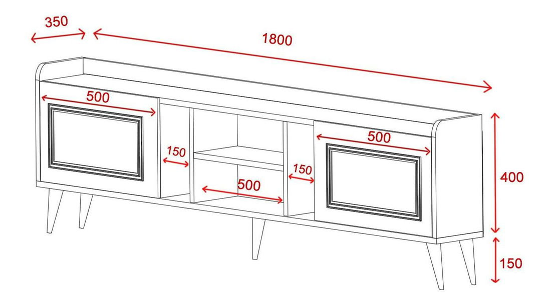TV stolek/skříňka Kadole 2 (ořech)