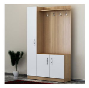 Předsíňová stěna Neturella (bílá + teak)