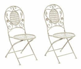 Set 2 ks. zahradních židlí Basilia (krémově bílá)