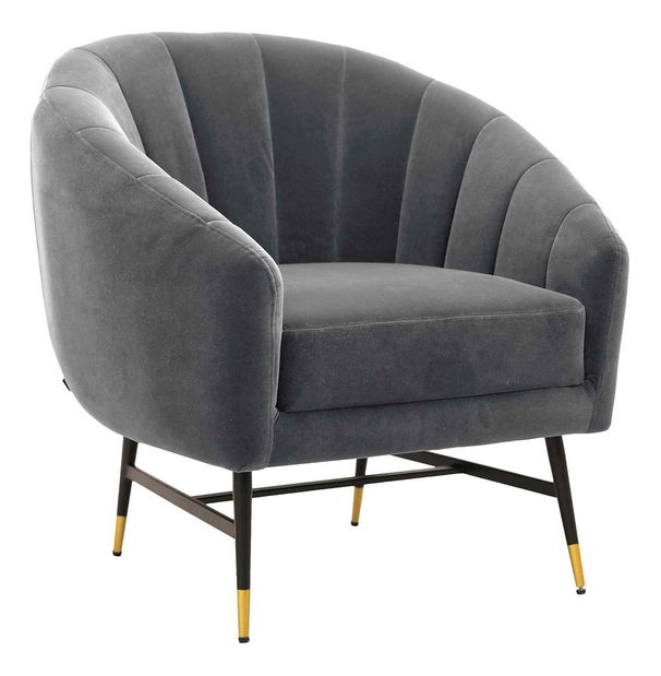 Relaxační křeslo Bonny (šedá + černá + zlatá)