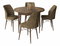 Jídelní set Roxie (ořech barokní + hnědá) (pro 4 osoby)