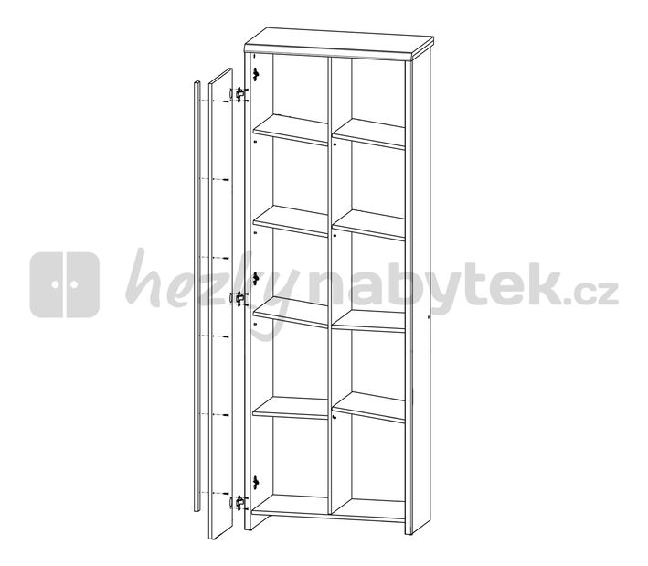 Policová skříň BRW Caps REG1D/80