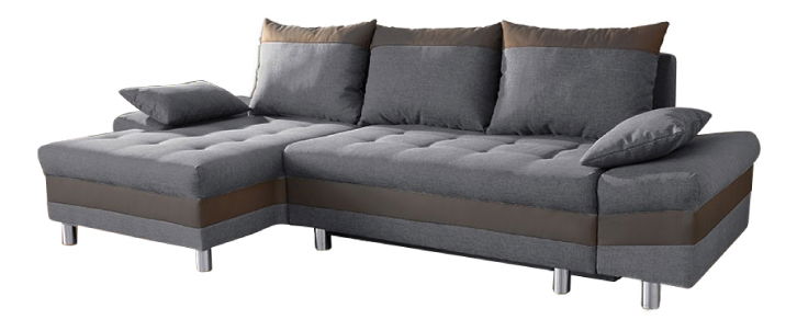 Rohová sedací souprava Peos šedá + cappucino (L)